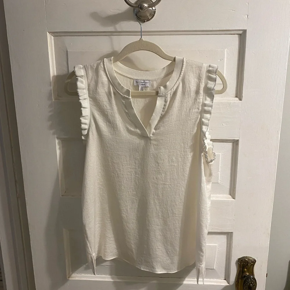 Current Air Cream Ruffle Sleeve Blouse - Picture 1 of 3